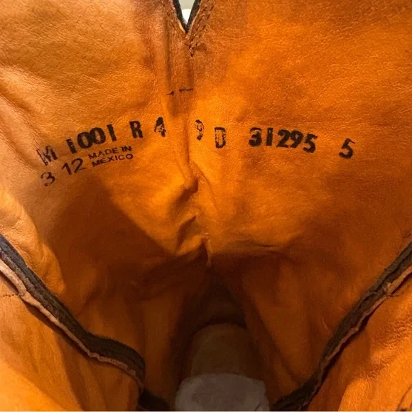 Lucchese Brown Leather Western Cowboy Boots, Sz 9D - Picture 16 of 16